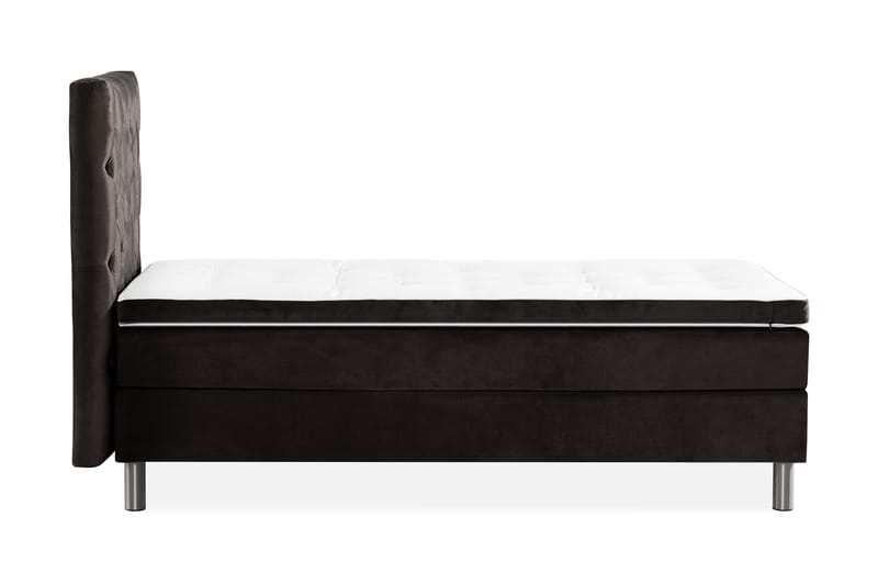 NOVELLA Sängpaket 90x200 cm Djuphäftad Gavel Mörkgrå/Sammet - Möbler - Sovrum - Sängar - Komplett Sängpaket