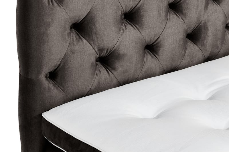 NOVELLA Sängpaket 90x200 cm Djuphäftad Gavel Mörkgrå/Sammet - Möbler - Sovrum - Sängar - Komplett Sängpaket
