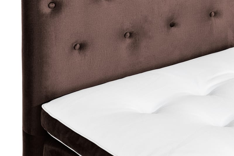 NOVELLA Sängpaket 90x200 cm Knapp Gavel Brun/Sammet - Komplett Sängpaket - Kontinentalsängar