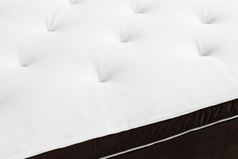 NOVELLA Sängpaket 90x200 cm Knapp Gavel Brun/Sammet - Möbler - Sovrum - Sängar - Komplett Sängpaket