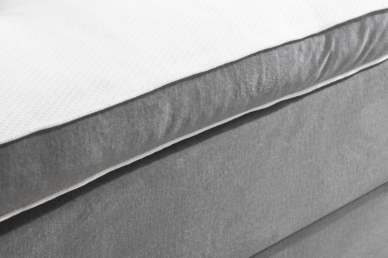 NOVELLA Sängpaket 90x200 cm Knapp Gavel Ljusgrå/Sammet - Möbler - Sovrum - Sängar - Komplett Sängpaket