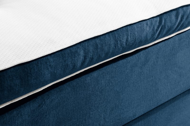 NOVELLA Sängpaket 90x200 cm Knapp Gavel Mörkblå/Sammet - Komplett Sängpaket - Kontinentalsängar