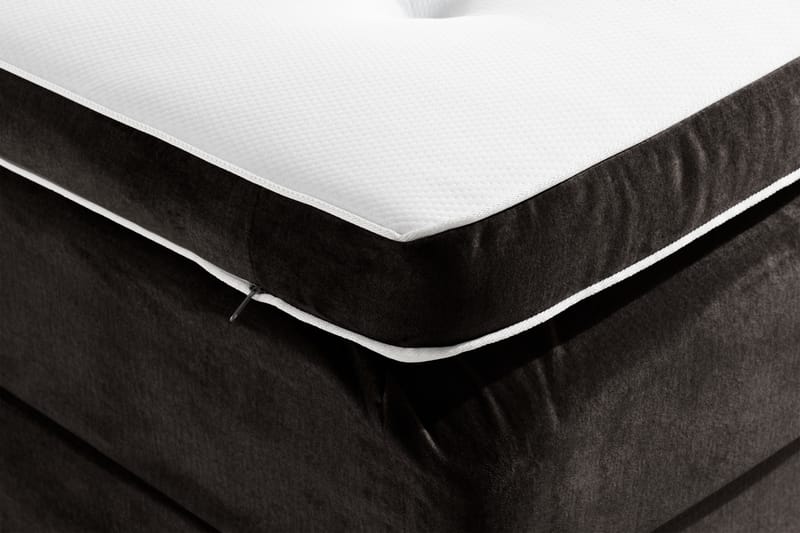 NOVELLA Sängpaket 90x200 cm Knapp Gavel Mörkgrå/Sammet - Möbler - Sovrum - Sängar - Komplett Sängpaket