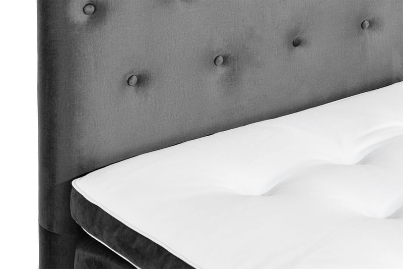 NOVELLA Sängpaket 90x200 cm Knapp Gavel Mörkgrå/Sammet - Möbler - Sovrum - Sängar - Komplett Sängpaket