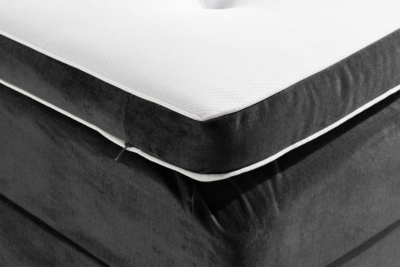 NOVELLA Sängpaket 90x200 cm Knapp Gavel Mörkgrå/Sammet - Möbler - Sovrum - Sängar - Komplett Sängpaket