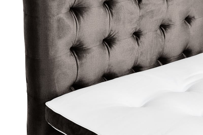 NOVELLA Sängpaket 90x200 cm Rutig Gavel Mörkgrå/Sammet - Möbler - Sovrum - Sängar - Komplett Sängpaket
