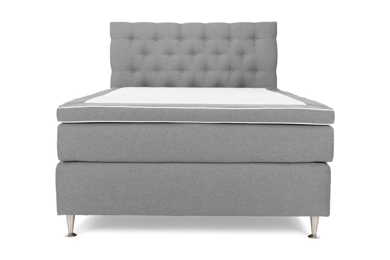 OAKHAM Komplett Sängpaket Kontinentalsäng 140x200 Ljusgrå - Royal Box Sänggavel 140 cm - Möbler - Sovrum - Sängar - Komplett Sängpaket