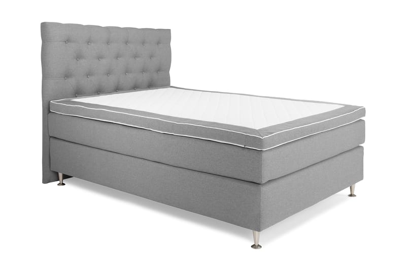OAKHAM Komplett Sängpaket Kontinentalsäng 140x200 Ljusgrå - Royal Box Sänggavel 140 cm - Möbler - Sovrum - Sängar - Komplett Sängpaket