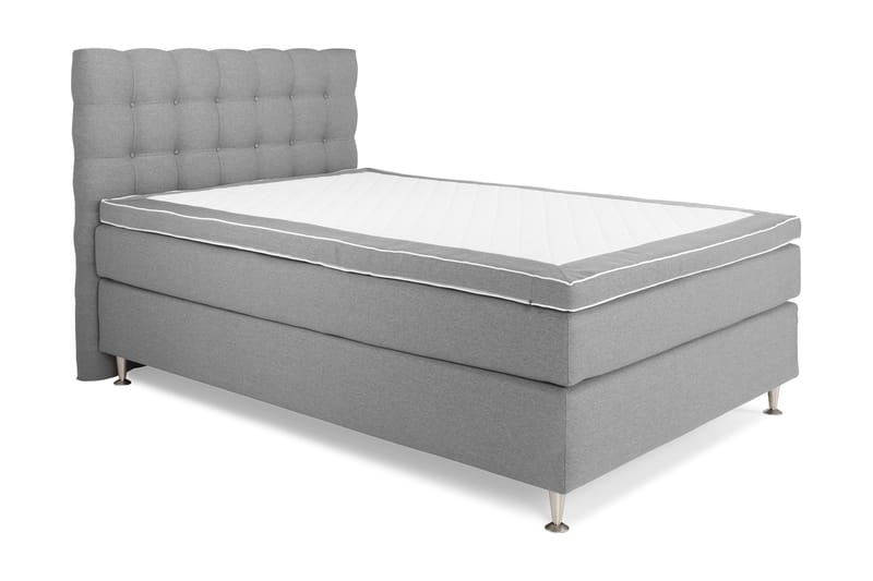 OAKHAM Komplett Sängpaket Kontinentalsäng 140x200 Ljusgrå - Royal Box Sänggavel 140 cm - Kontinentalsängar - Dubbelsängar