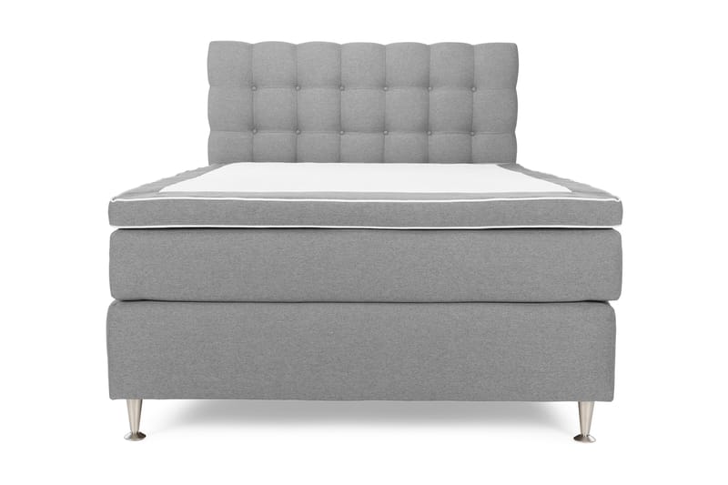 OAKHAM Komplett Sängpaket Kontinentalsäng 140x200 Ljusgrå - Royal King Size Sänggavel 140x200 - Möbler - Sovrum - Sängar - Komplett Sängpaket