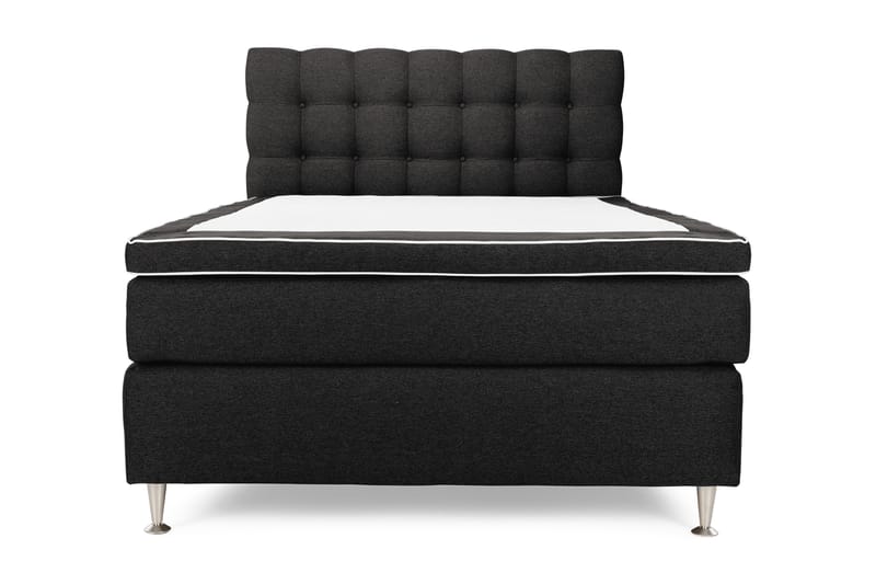 OAKHAM Komplett Sängpaket Kontinentalsäng 140x200 Mörkgrå - Royal Box Sänggavel 140 cm - Möbler - Sovrum - Sängar - Komplett Sängpaket