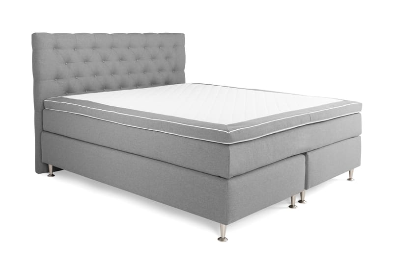 OAKHAM Komplett Sängpaket Kontinentalsäng 180x200 Ljusgrå - Royal Box Sänggavel 180 cm - Möbler - Sovrum - Sängar - Komplett Sängpaket