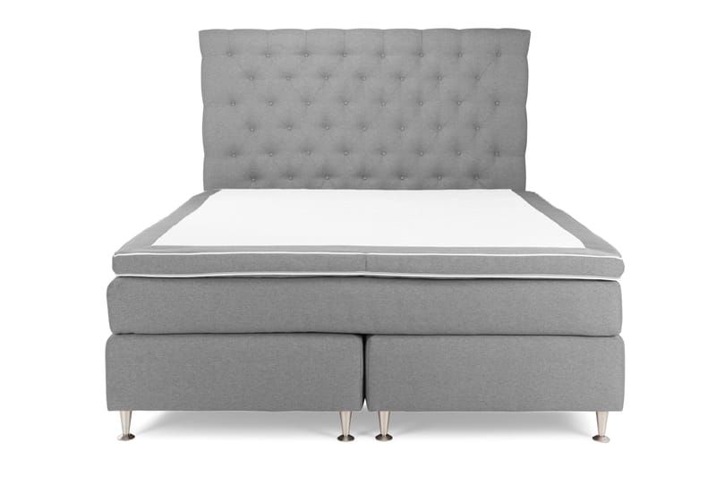 OAKHAM Komplett Sängpaket Kontinentalsäng 180x200 Ljusgrå - Royal King Size Sänggavel 180x200 - Möbler - Sovrum - Sängar - Komplett Sängpaket