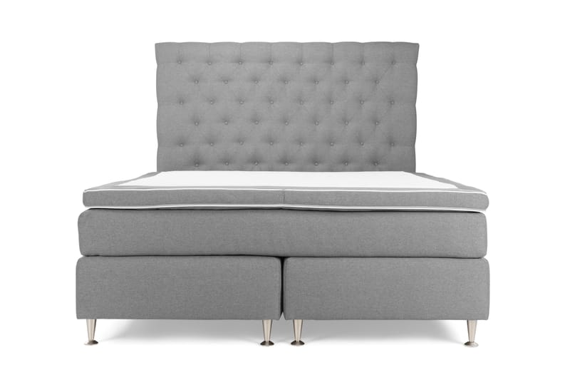 OAKHAM Komplett Sängpaket Kontinentalsäng 180x200 Ljusgrå - Royal King Size Sänggavel 180x200 - Möbler - Sovrum - Sängar - Komplett Sängpaket