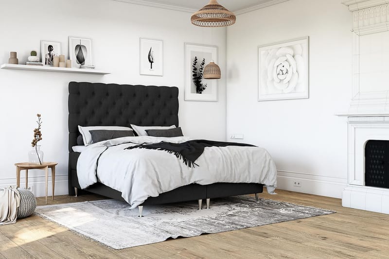 OAKHAM Kontinentalsäng 140x200 Svart - Möbler - Sovrum - Sängar - Komplett Sängpaket