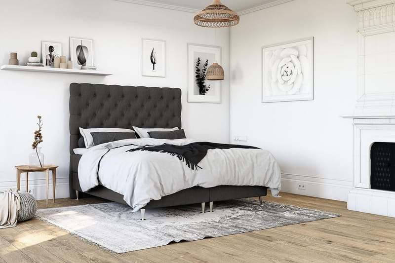 OAKHAM Kontinentalsäng 180x200 Mörkgrå - Möbler - Sovrum - Sängar - Komplett Sängpaket