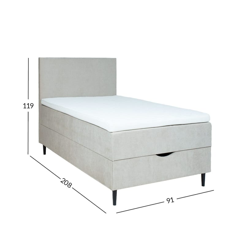 Kontinentalsäng Odviks 90x200 cm - Mörkbeige - Möbler - Sovrum - Sängar - Kontinentalsängar
