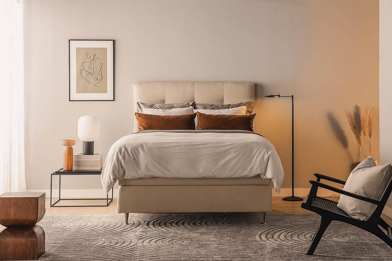 Oslo Lyx Kontinentalsäng Boucle 120x200 - Beige - Möbler - Sovrum - Sängar - Kontinentalsängar