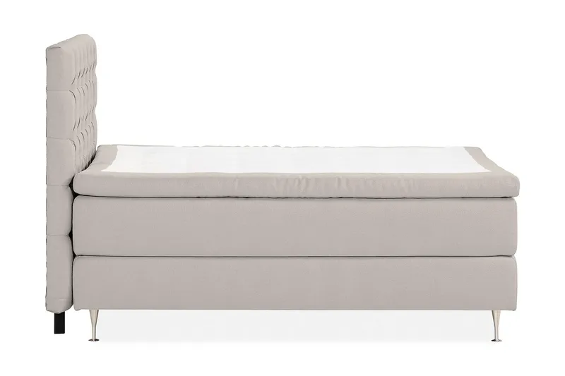 Oslo Lyx Sängpaket Boucle 120x200 Djuphäftad gavel - Grå - Möbler - Sovrum - Sängar - Kontinentalsängar