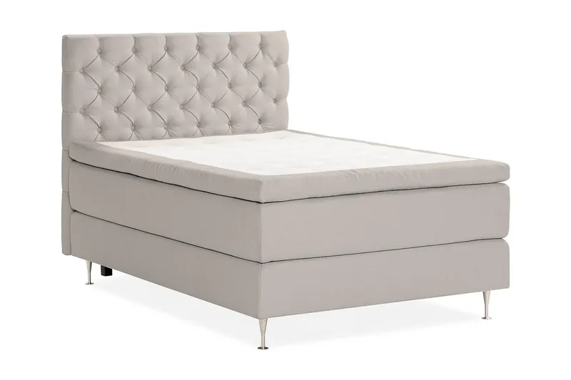 Oslo Lyx Sängpaket Boucle 120x200 Djuphäftad gavel - Grå - Möbler - Sovrum - Sängar - Kontinentalsängar