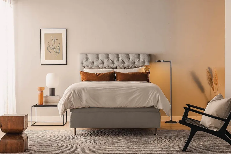 Oslo Lyx Sängpaket Kontinentalsäng 120x200 cm - Grå - Möbler - Sovrum - Sängar - Kontinentalsängar