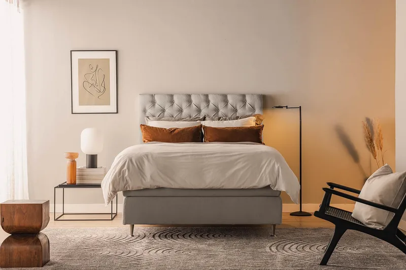 Oslo Lyx Sängpaket Kontinentalsäng 120x200 cm - Grå - Möbler - Sovrum - Sängar - Kontinentalsängar