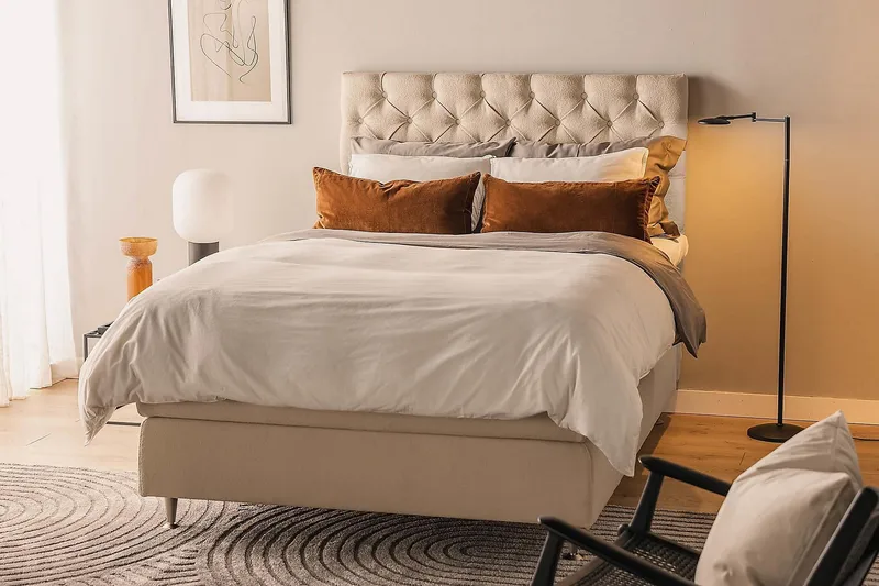 Oslo Lyx Sängpaket Kontinentalsäng 140x200 cm Beige - Möbler - Sovrum - Sängar - Kontinentalsängar