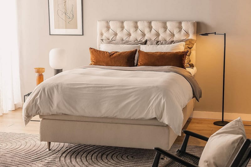 Oslo Lyx Sängpaket Kontinentalsäng 140x200 cm - Ljusbeige - Möbler - Sovrum - Sängar - Kontinentalsängar