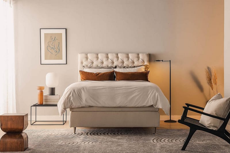 Oslo Lyx Sängpaket Kontinentalsäng 140x200 cm - Ljusbeige - Möbler - Sovrum - Sängar - Kontinentalsängar