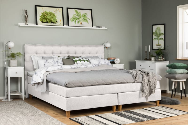 PEARL Basic Sängpaket Kontinentalsäng 210x210 Beige - Möbler - Sovrum - Sängar - Komplett Sängpaket
