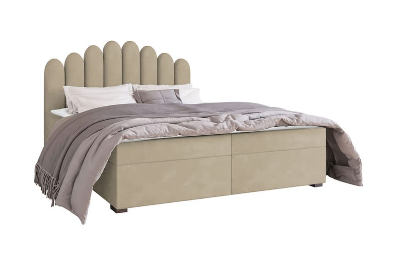 PEBMARSH Kontinentalsäng 160x200  cm Medium Sammet/Beige - Möbler - Sovrum - Sängar - Kontinentalsängar