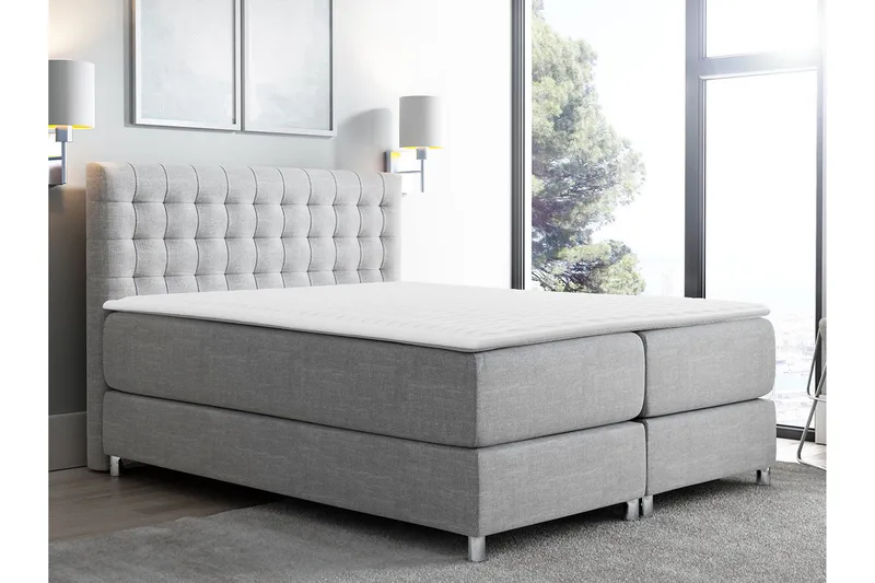 Plevoll Kontinentalsäng 180x200  Ljusgrå - Ljusgrå - Möbler - Sovrum - Sängar - Kontinentalsängar