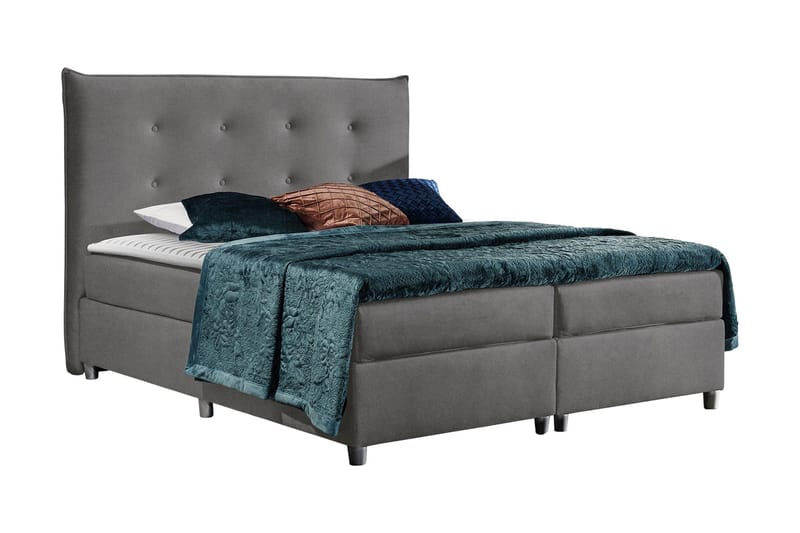 Prato Kontinentalsäng 200x200 cm i Tyg med Sänggavel med Fasthetsgrad Medium, Beige