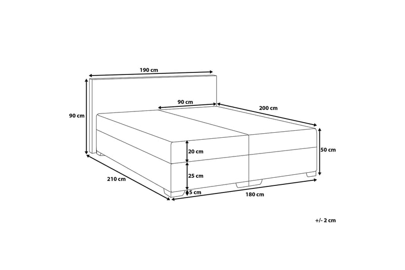 PRESIDENT Dubbelsäng 180|200 cm - Komplett Sängpaket - Kontinentalsängar