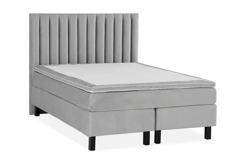 Princess Kontinentalsäng 140x200 cm - Ljusgrå/Sammet - Möbler - Sovrum - Sängar - Kontinentalsängar