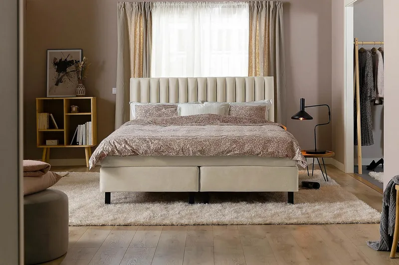 Princess Kontinentalsäng 160x200cm - Beige/Sammet - Möbler - Sovrum - Sängar - Kontinentalsängar