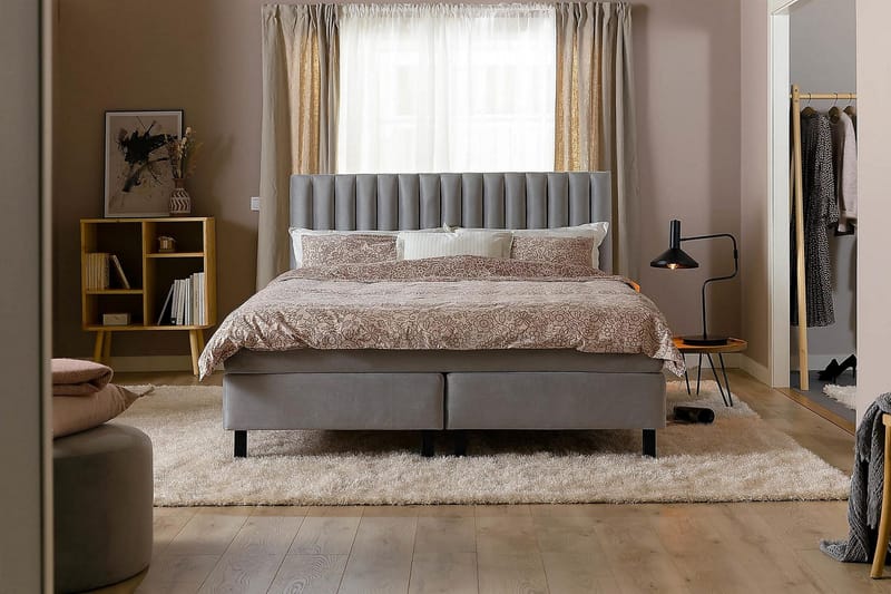 Princess Kontinentalsäng 160x200cm - Ljusgrå/Sammet - Möbler - Sovrum - Sängar - Kontinentalsängar