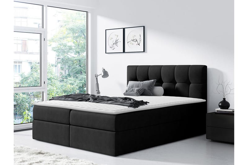 REPPEN Kontinentalsäng 200x200 Svart - Svart - Möbler - Sovrum - Sängar - Kontinentalsängar