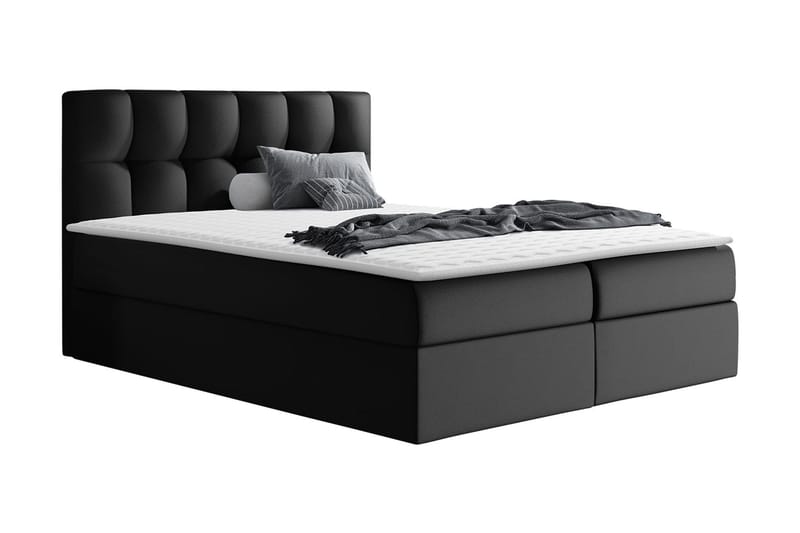 Rico Kontinentalsäng 120x208cm LED-belysning, Svart