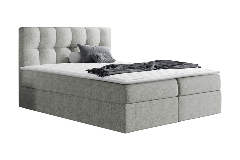 Rico Kontinentalsäng 180x208cm LED-belysning, Grå