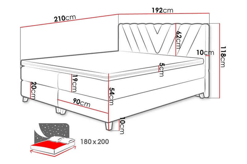 Romanza Kontinentalsäng 180x200 cm - Möbler - Sovrum - Sängar - Kontinentalsängar