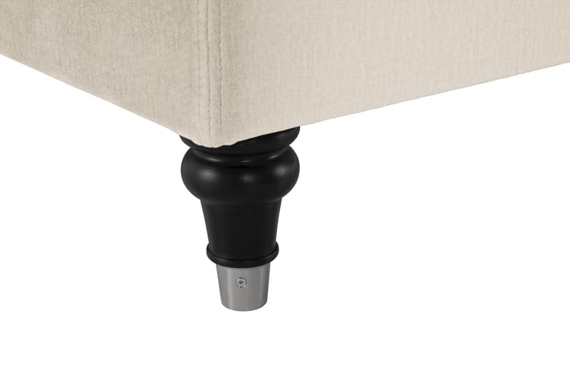 Royal Velvet Komplett Sängpaket 160x200 cm - Beige med svarta svarvade ben - Möbler - Sovrum - Sängar - Kontinentalsängar
