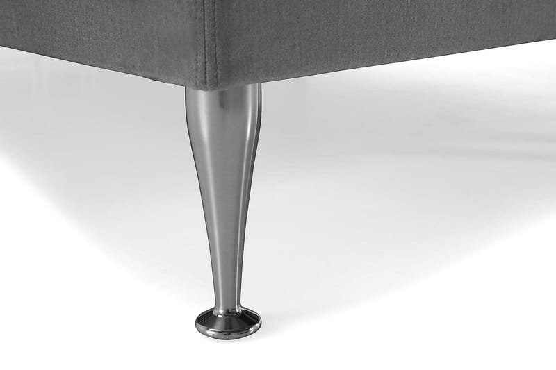 Royal Velvet Komplett Sängpaket 160x200 cm - Ljusgrå med Höga Silverben - Möbler - Sovrum - Sängar - Kontinentalsängar