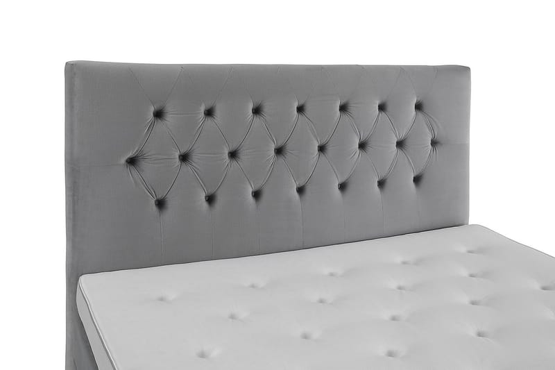 Royal Velvet Komplett Sängpaket 160x200 cm - Ljusgrå med Höga Silverben - Möbler - Sovrum - Sängar - Kontinentalsängar