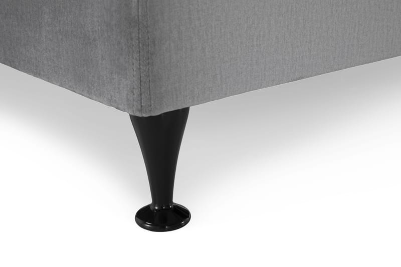 Royal Velvet Komplett Sängpaket 160x200 cm - Ljusgrå med Låga Svarta Ben - Möbler - Sovrum - Sängar - Kontinentalsängar