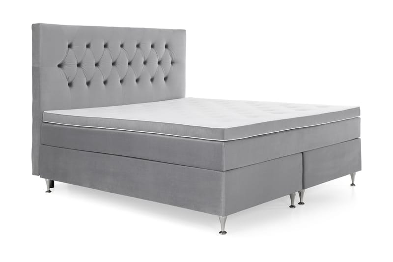 Royal Velvet Komplett Sängpaket 160x200 cm - Ljusgrå - Möbler - Sovrum - Sängar - Kontinentalsängar