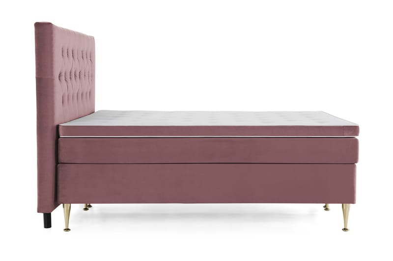 Royal Velvet Komplett Sängpaket 160x200 cm - Rosa med Höga Guldben - Möbler - Sovrum - Sängar - Kontinentalsängar