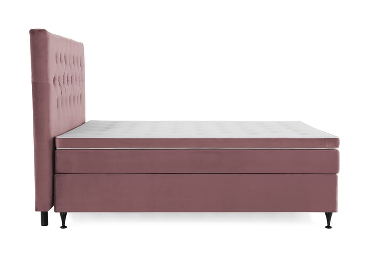Royal Velvet Komplett Sängpaket 160x200 cm - Rosa med Låga Svarta Ben - Möbler - Sovrum - Sängar - Kontinentalsängar