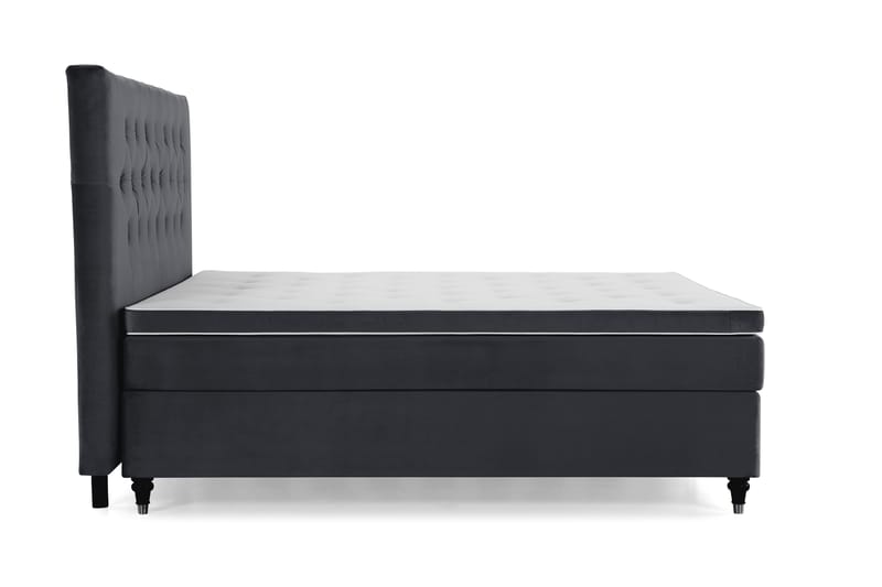 Royal Velvet Komplett Sängpaket 160x200 cm - Svart med Svarvade Ben - Möbler - Sovrum - Sängar - Kontinentalsängar