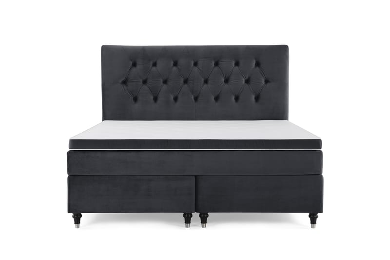 Royal Velvet Komplett Sängpaket 160x200 cm - Svart med Svarvade Ben - Möbler - Sovrum - Sängar - Kontinentalsängar